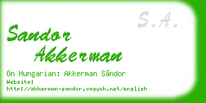 sandor akkerman business card